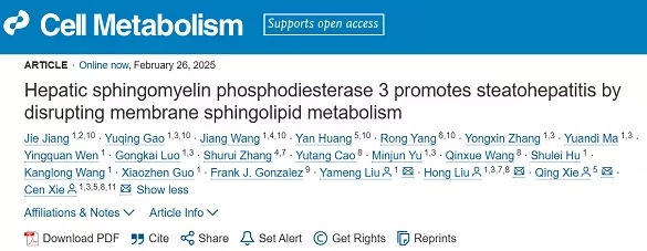 MASH发展与鞘脂代谢的关系：SMPD3成为治疗新靶点